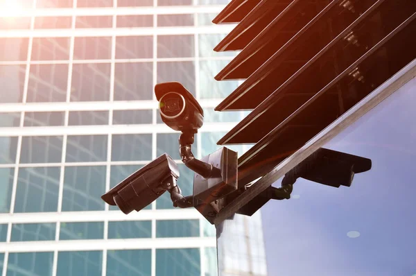 Câmeras Segurança Estrutura Uma Cidade Moderna Cctv — Fotografia de Stock