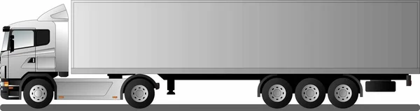 Εικόνα Ενός Σύγχρονου Ευρωπαϊκού Φορτηγού Ημιρυμουλκούμενο Επίπεδη Γραμμή Στυλ Εικονογράφηση — Διανυσματικό Αρχείο