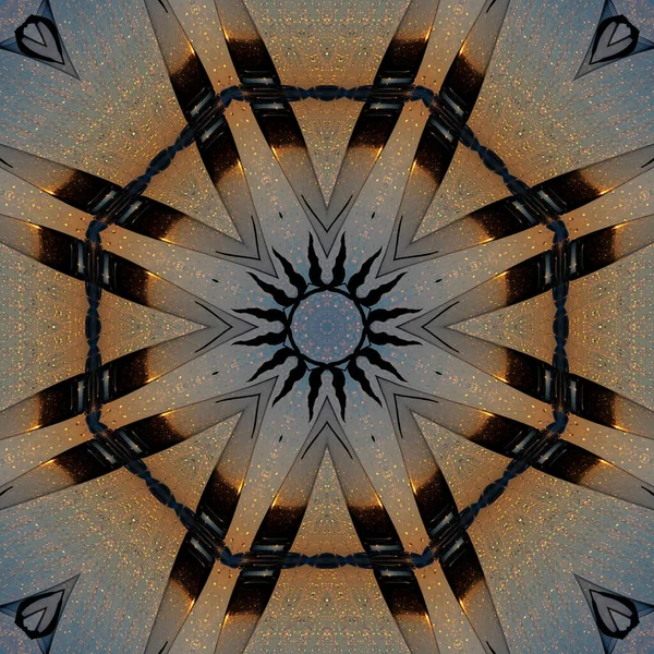 Kaleidoszkóp Mintázatának Absztrakt Háttere Barna Szürke Háttér Fraktál Mandala Elvont — Stock Fotó