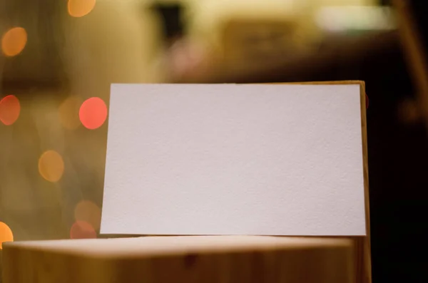 Noel mockup kartı bokeh arka plan üzerinde — Stok fotoğraf