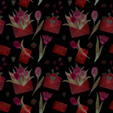 Dikişsiz desen suluboya çizilmiş. Bahar çiçekler