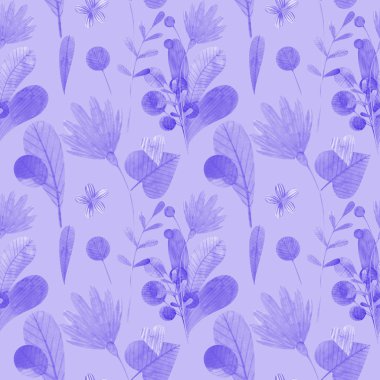 stilize çiçek şirin suluboya çizimi ile Seamless Modeli.