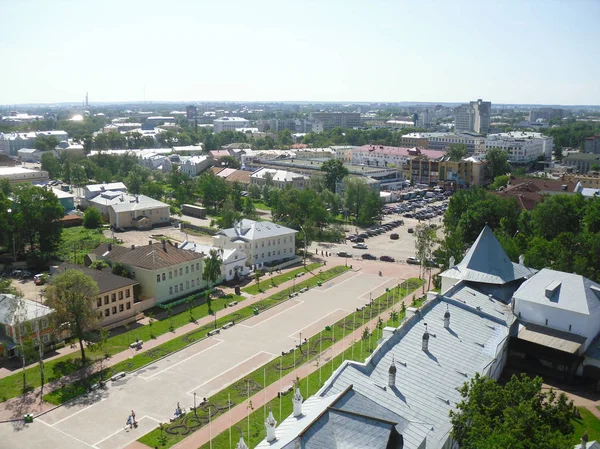 Vista do distrito a partir da torre do sino. Vologda Rússia — Fotografia de Stock