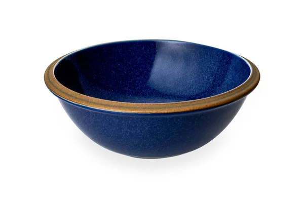 Dark Blue Ceramic Bowl Empty Bowl Isolated White Background Clipping — Stock Photo, Image