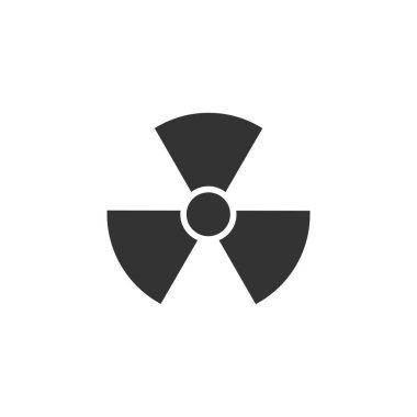 Radyasyon. Siyah simge düz beyaz arka plan üzerinde