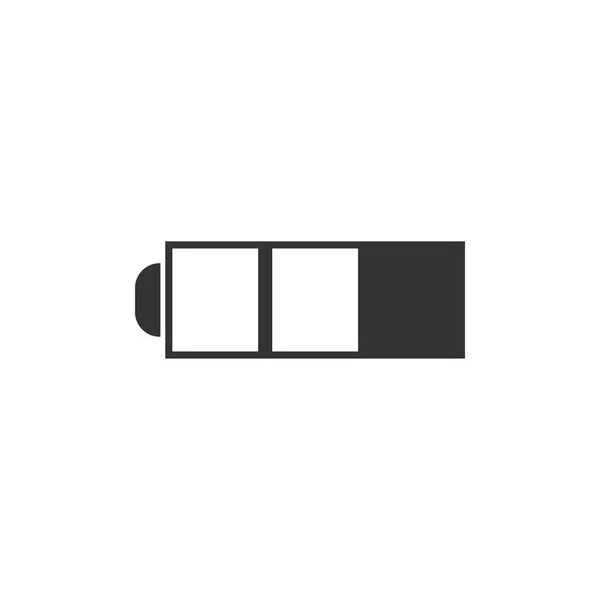 Batterie Schwarzes Symbol Flach Auf Weißem Hintergrund — Stockvektor