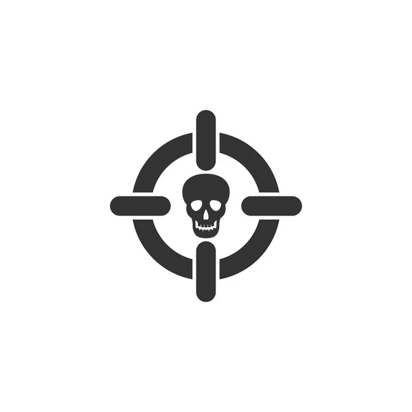Sniper crânio ícone plana — Vetor de Stock