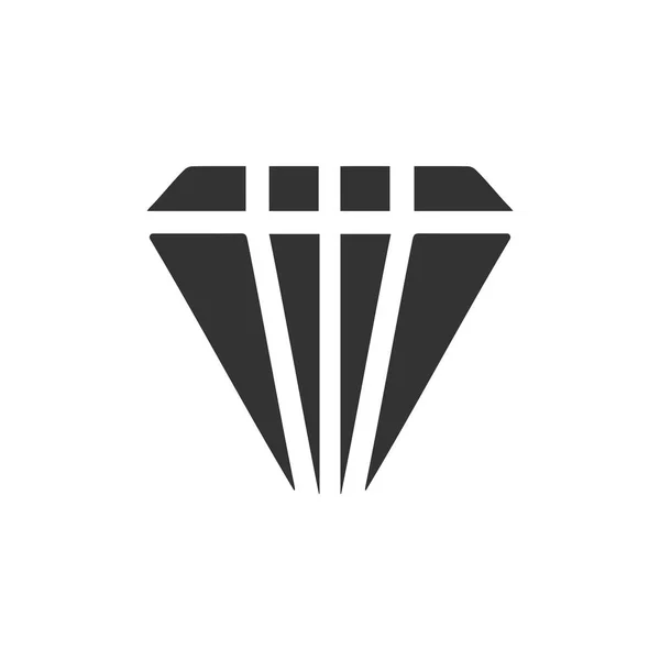 Diamant icône plat — Image vectorielle