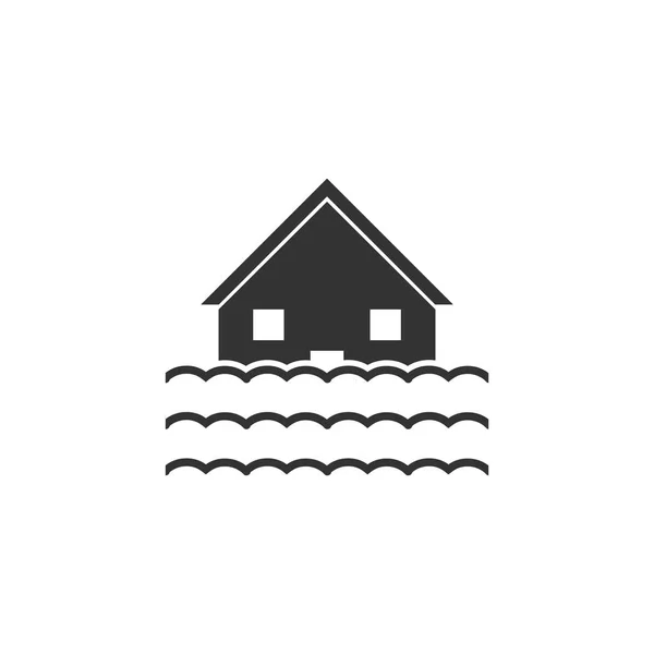 Icono de inundación plano — Vector de stock