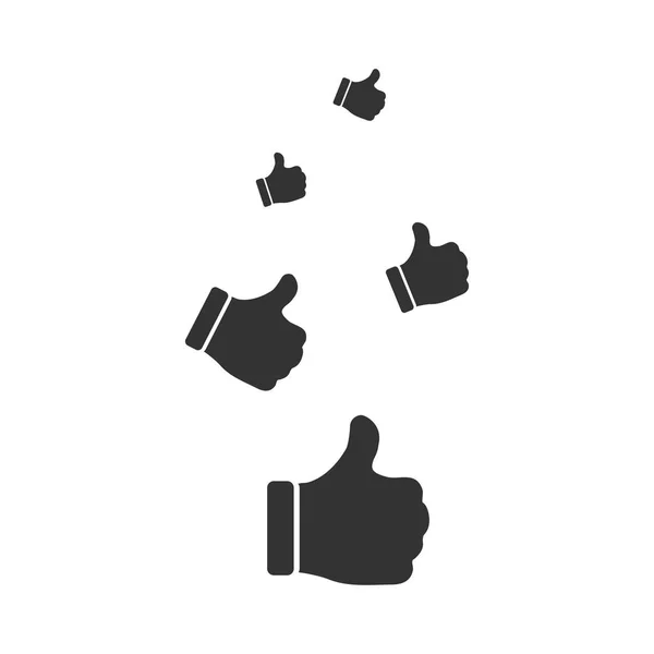 Like, Thumbs Up icon flat — Stock Vector