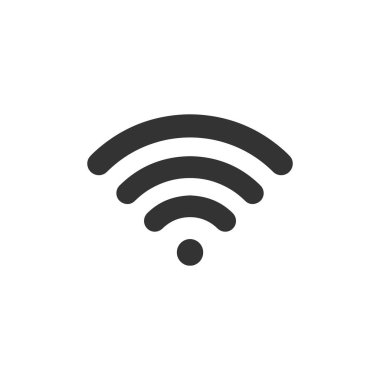 WiFi. Siyah simge düz beyaz arka plan üzerinde