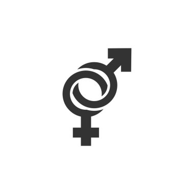 Gender. Black Icon Flat on white background clipart