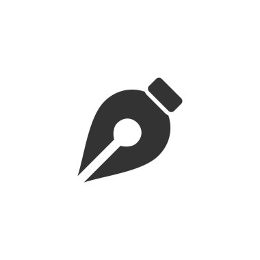 Dolma kalem. Siyah simge düz beyaz arka plan üzerinde