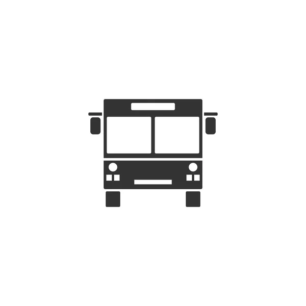 Autobus Černá Ikona Plochý Bílém Pozadí — Stockový vektor