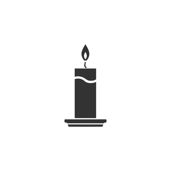 Свічка Чорна Ікона Плоский Білому Тлі — стоковий вектор
