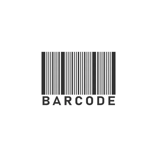 Bar Code Μαύρη Επίπεδη Εικόνα Άσπρο Φόντο — Διανυσματικό Αρχείο