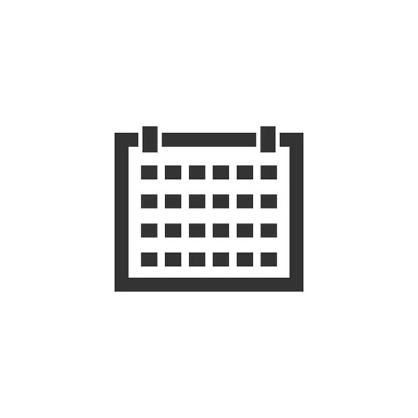 Kalender Black Icon Flat Witte Achtergrond — Stockvector