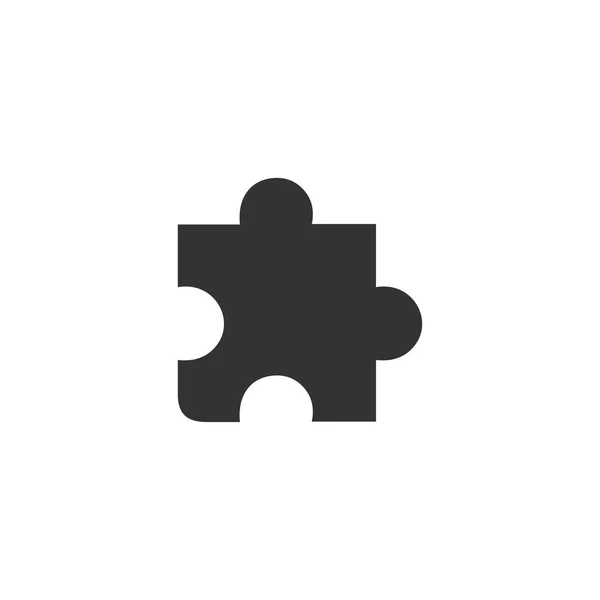 Puzzleteil Schwarzes Symbol Flach Auf Weißem Hintergrund — Stockvektor
