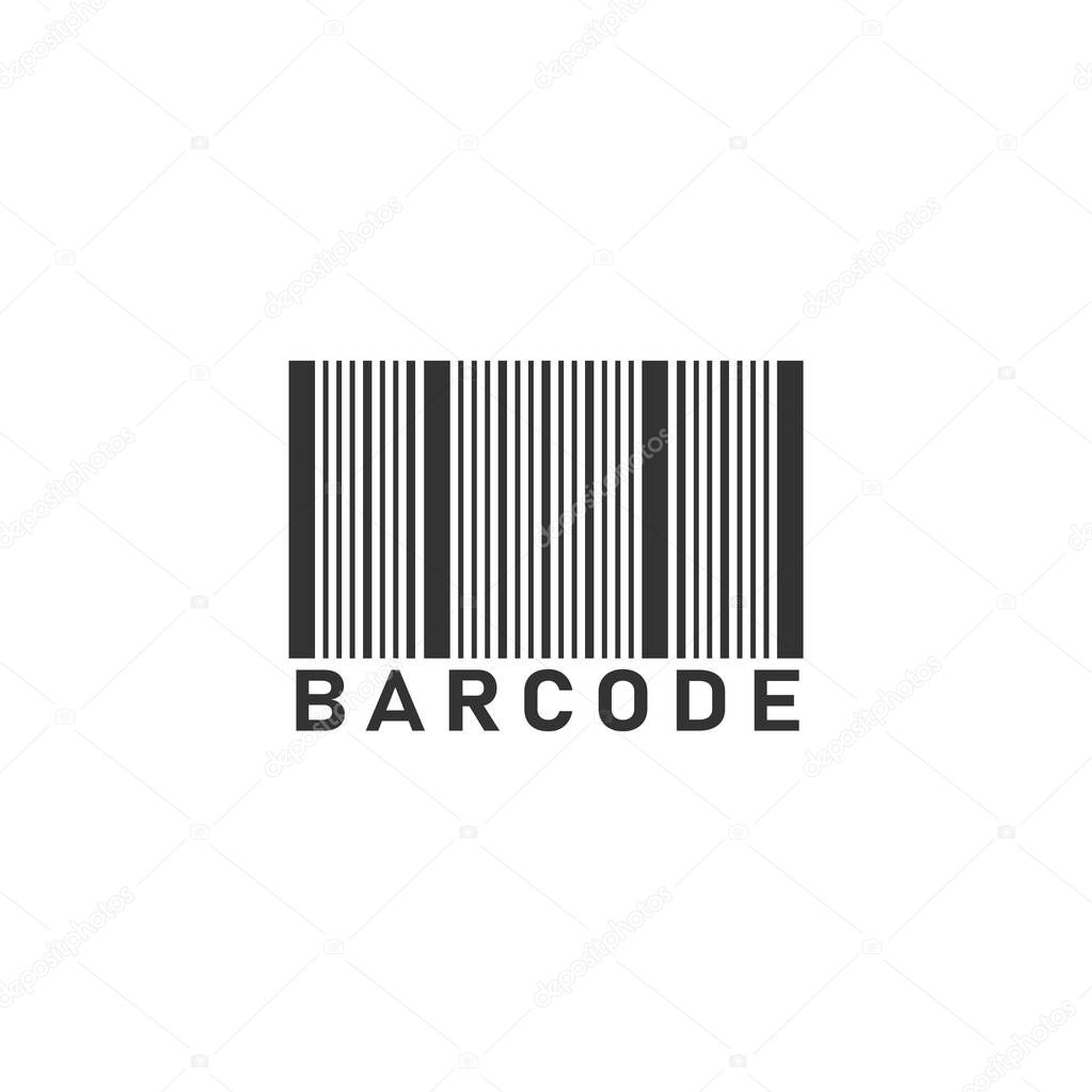 Bar code. Black Icon Flat on white background