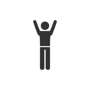 Adam siyah simge düz beyaz arka plan üzerinde