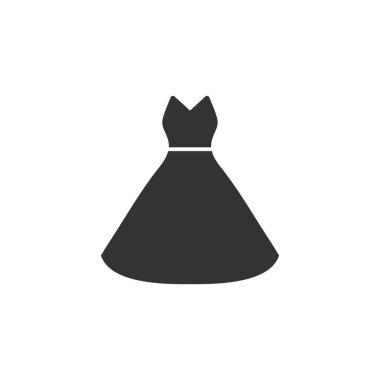 Elbise. Siyah simge düz beyaz arka plan üzerinde