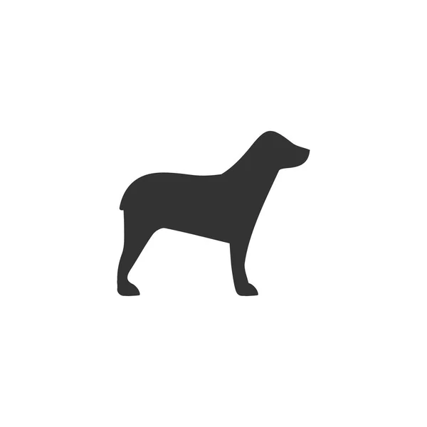Pies Czarna Ikona Mieszkanie Białym Tle — Wektor stockowy