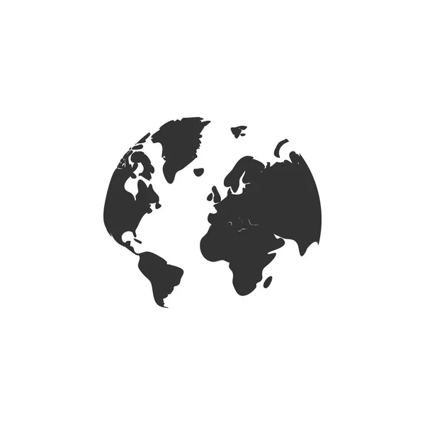 Mapa Del Mundo Icono Negro Plano Sobre Fondo Blanco — Archivo Imágenes Vectoriales