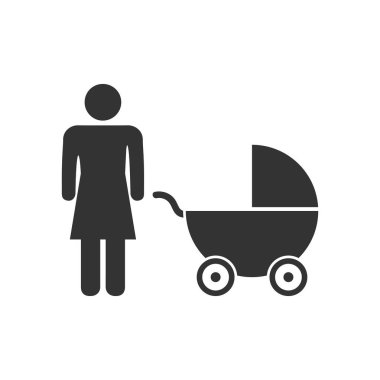 Annelik. Siyah simge düz beyaz arka plan üzerinde