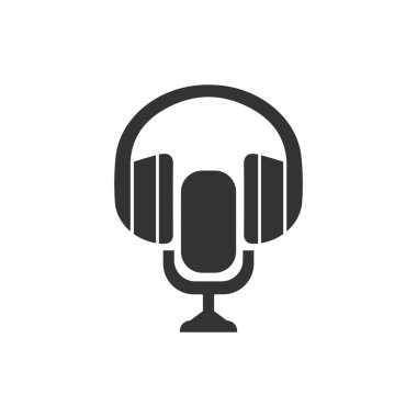 DJ. siyah düz beyaz arka plan simgesine