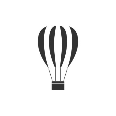 Sıcak hava balonu. Beyaz arkaplanda Siyah Simge Düzlüğü