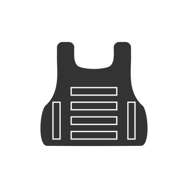 Can yeleği. Beyaz arkaplanda Siyah Simge Düzlüğü