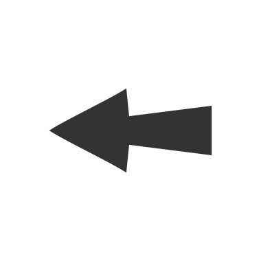 Ok. Siyah simge düz beyaz arka plan üzerinde