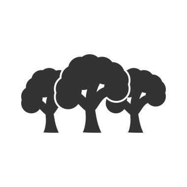 Orman. Siyah simge düz beyaz arka plan üzerinde