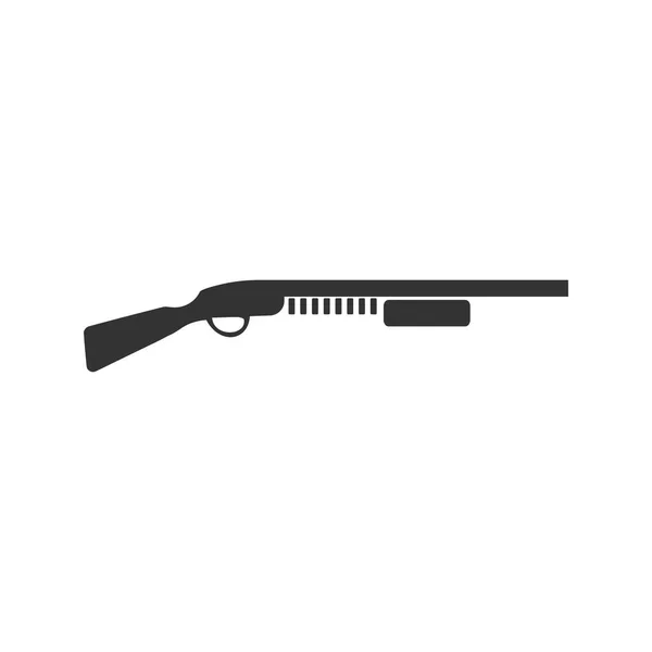 散弾銃 白い背景の黒いアイコン フラット — ストックベクタ