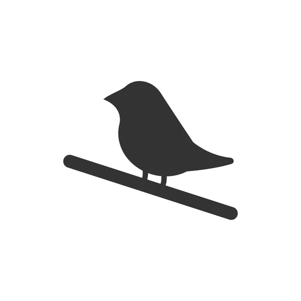 Bird Icono Negro Plano Sobre Fondo Blanco — Archivo Imágenes Vectoriales