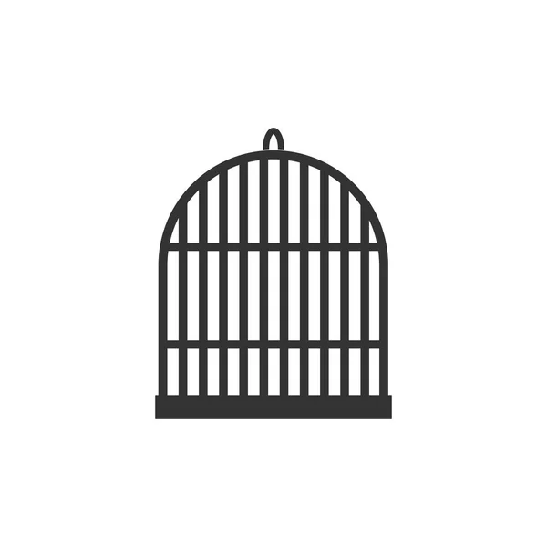 Птичья Клетка Black Icon Flat Белом Фоне — стоковый вектор