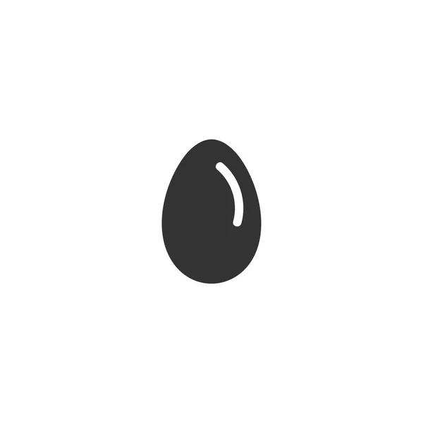 卵のベクトル 白い背景の黒いアイコン フラット — ストックベクタ
