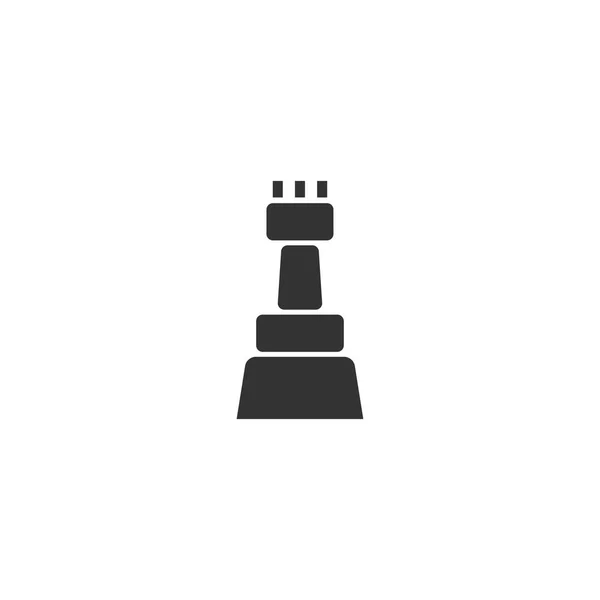 チェス 白い背景の黒いアイコン フラット — ストックベクタ