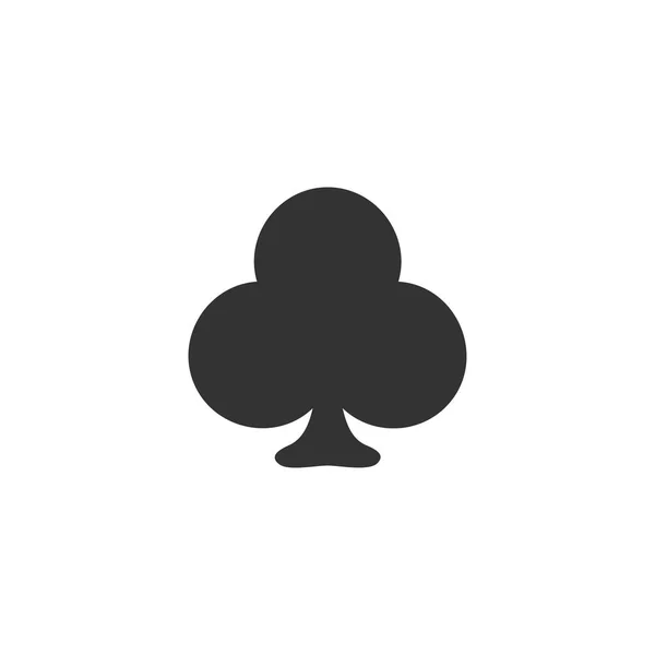 Клубна Картка Чорна Ікона Плоский Білому Тлі — стоковий вектор