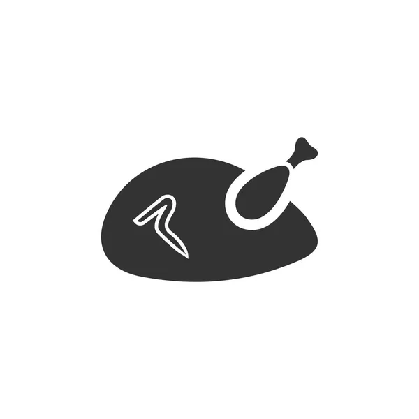 Hühner Schwarzes Symbol Flach Auf Weißem Hintergrund — Stockvektor