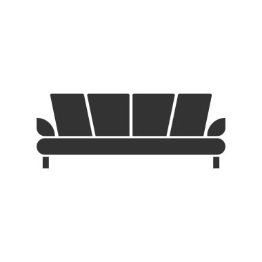 Kanepe. Beyaz arkaplanda Siyah Simge Düzlüğü