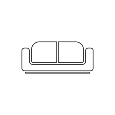 Yatak. Siyah simge düz beyaz arka plan üzerinde