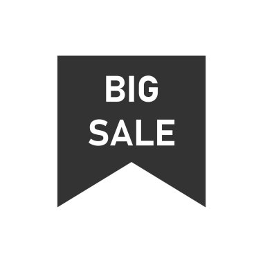 Büyük satış teklif metnini. Siyah simge düz beyaz arka plan üzerinde