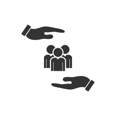 Yemek Servisi eller. Siyah simge düz beyaz arka plan üzerinde