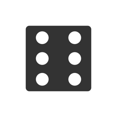 Zar. Siyah simge düz beyaz arka plan üzerinde