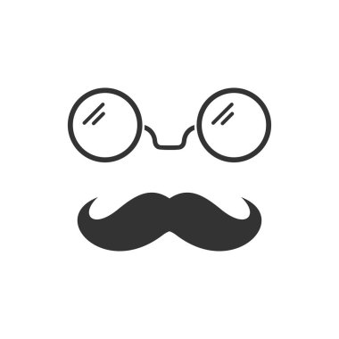 Hippi. Siyah simge düz beyaz arka plan üzerinde