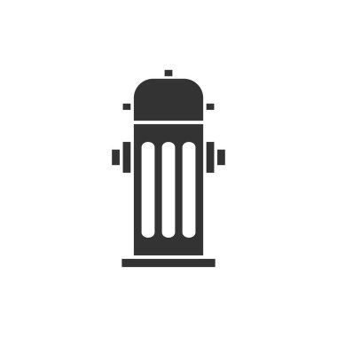 Yangın musluğu. Siyah simge düz beyaz arka plan üzerinde