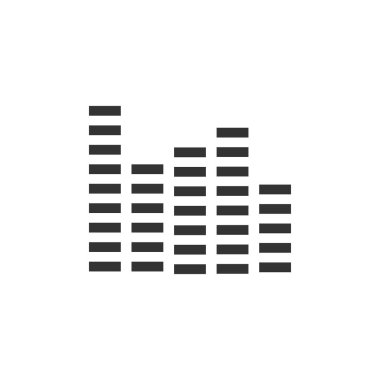 Equalizer'ı. Siyah simge düz beyaz arka plan üzerinde