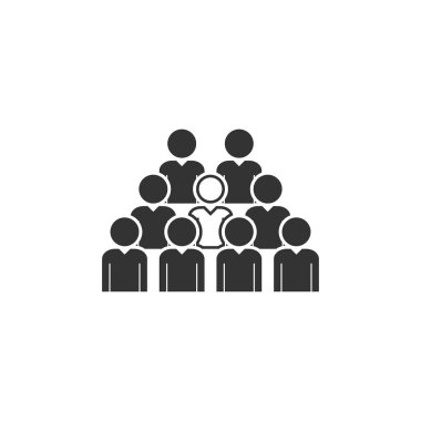 Takım lideri. Siyah simge düz beyaz arka plan üzerinde