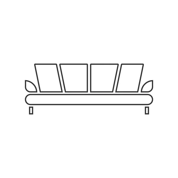 Sofa Ikon Hitam Datar Pada Latar Belakang Putih - Stok Vektor